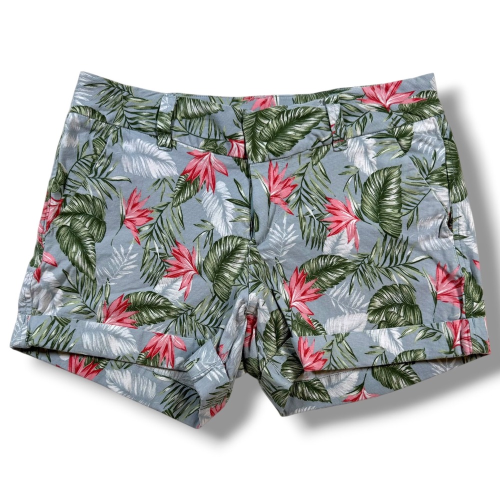 Dear John Hampton Comfort Short Womens 30 Tropical Floral Print Cuffed Cotton